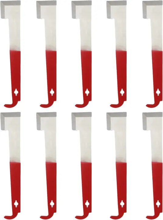 10-Pack Steel J-Hook Hive Tools — Beekeeper Frame Lifters & Scrapers