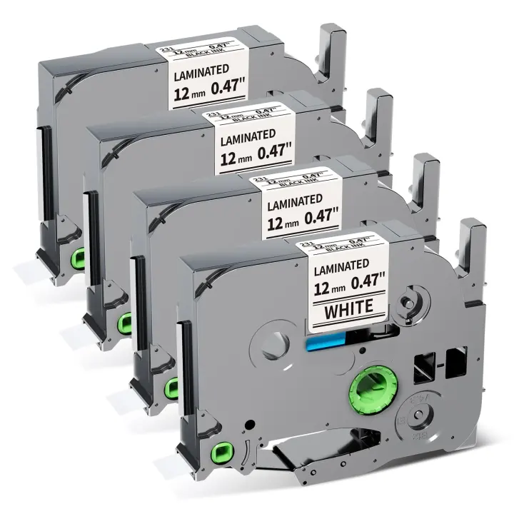 12mm Laminated Label Tape Cartridge — Compatible with P-touch TZe-231