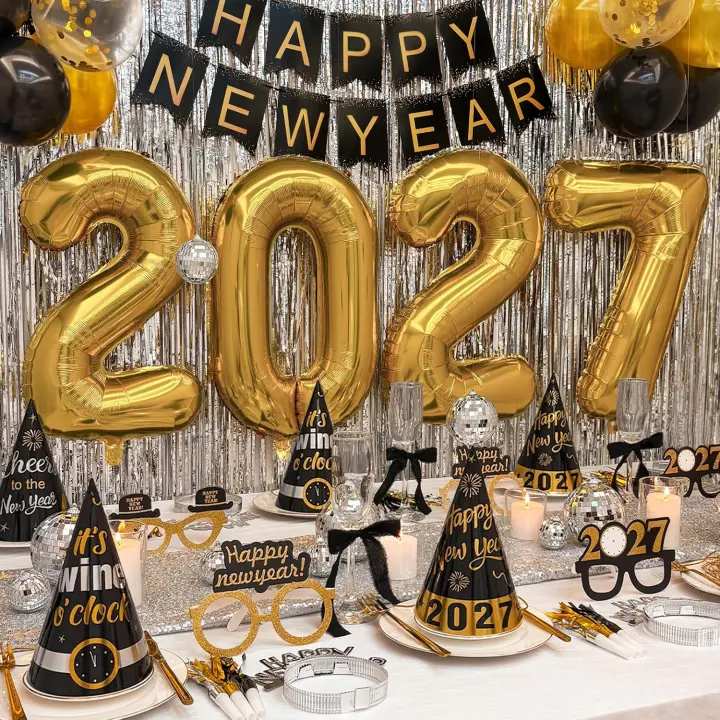 2027 New Year's Eve Party Decoration Kit — 50-Piece Celebration Set