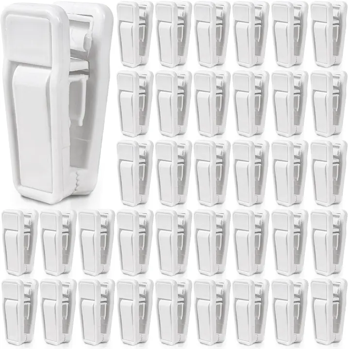 40-Pack Slim Plastic Hanger Clips — Finger Clips for Baby & Clothes Hangers