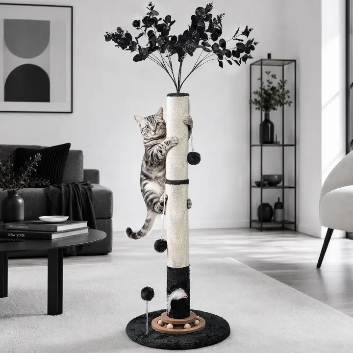 46-inch Tall Sisal Cat Scratching Post for Indoor Cats