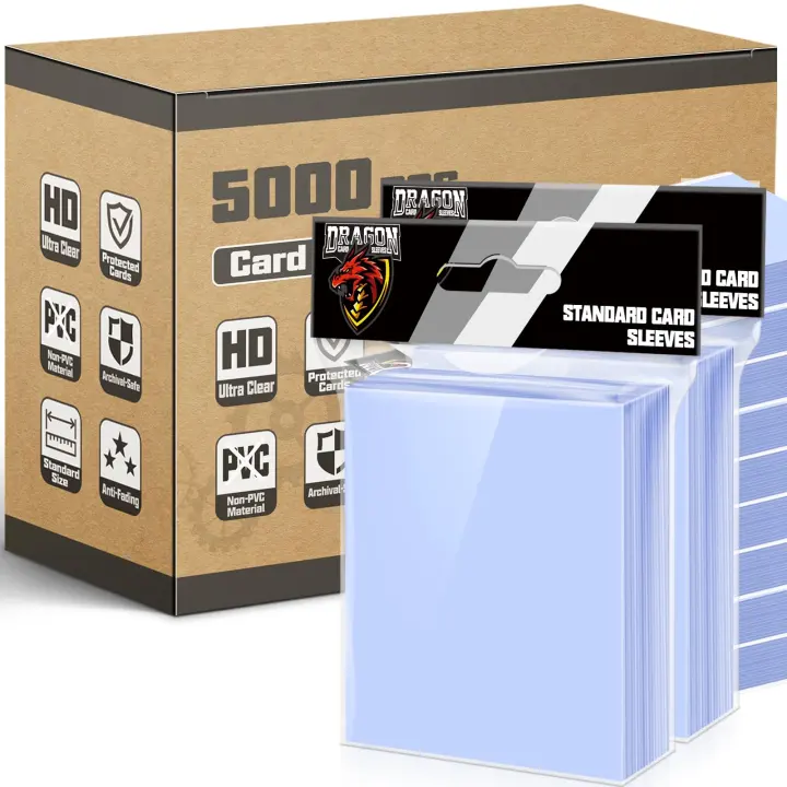 5000-Pack Clear Penny Card Sleeves — Soft Protectors for Trading & Sports Cards