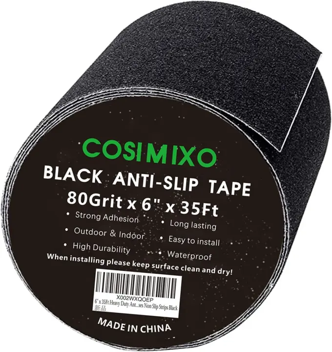 6" x 35ft Heavy-Duty Anti-Slip Tape — 80-Grit Safety Grip