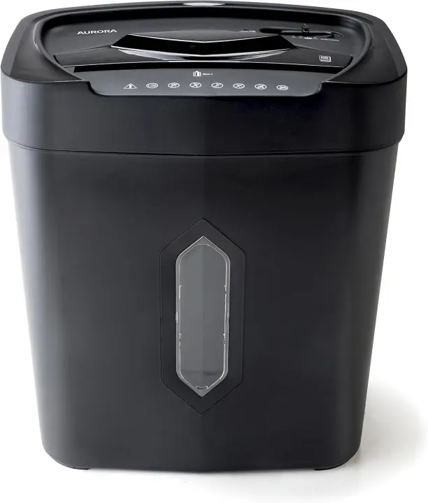Aurora 12-Sheet Crosscut Shredder with 5.2‑Gallon Wastebasket