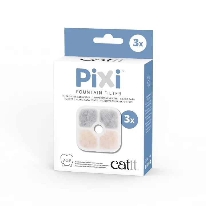 Catit PIXI Replacement Drinking Fountain Filters — 3-Pack (White)
