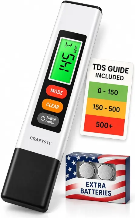Digital TDS/EC Water Tester — Portable PPM Meter (0–9999 PPM)