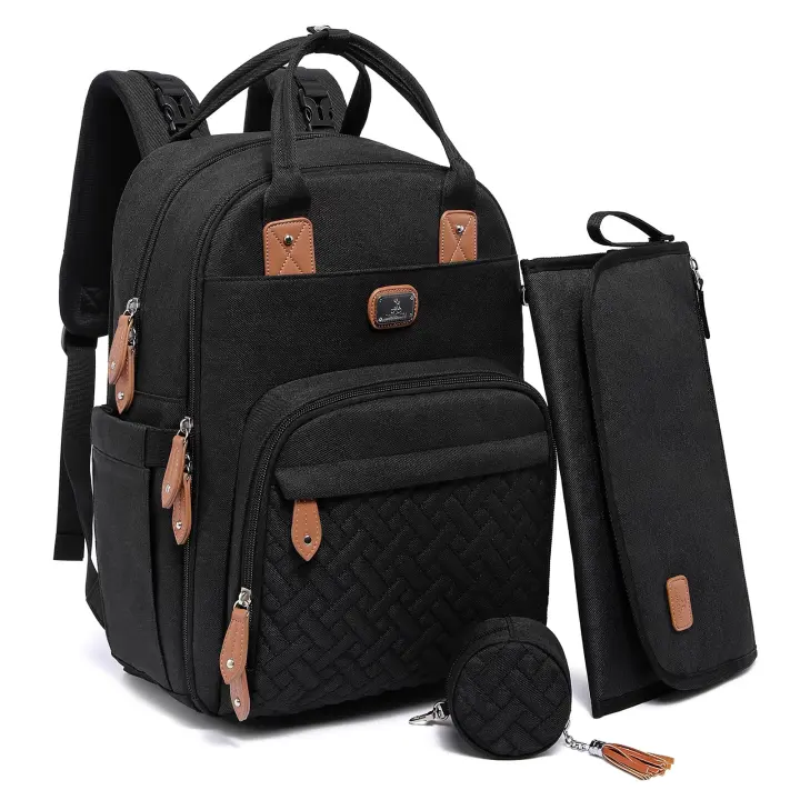 Dikaslon 26L Diaper Bag Backpack with Changing Pad & Pacifier Pod