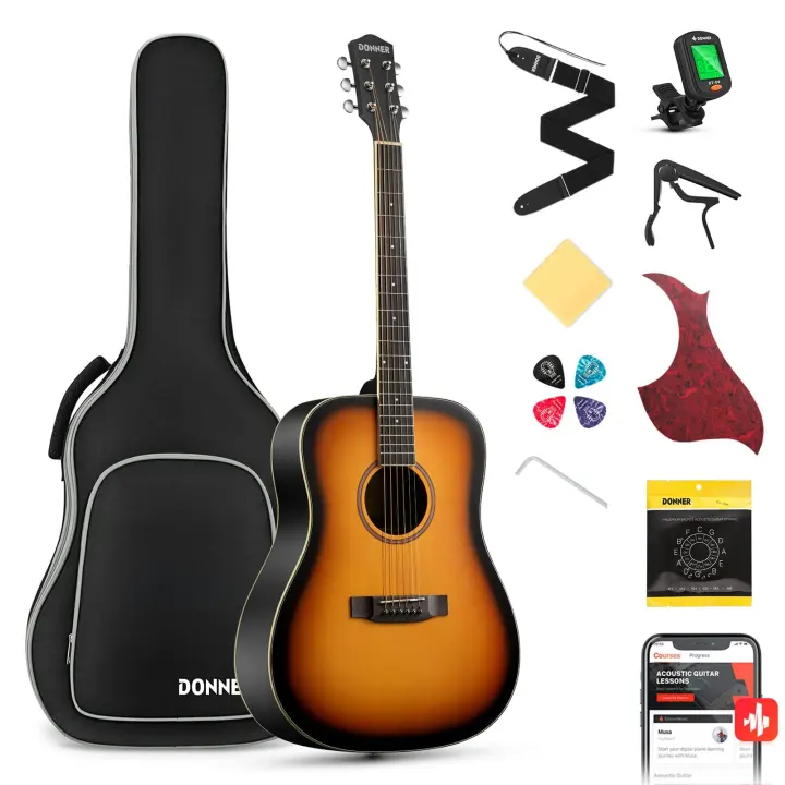 Donner 41-inch Full-Size Dreadnought Acoustic Guitar Bundle (Right-Handed)