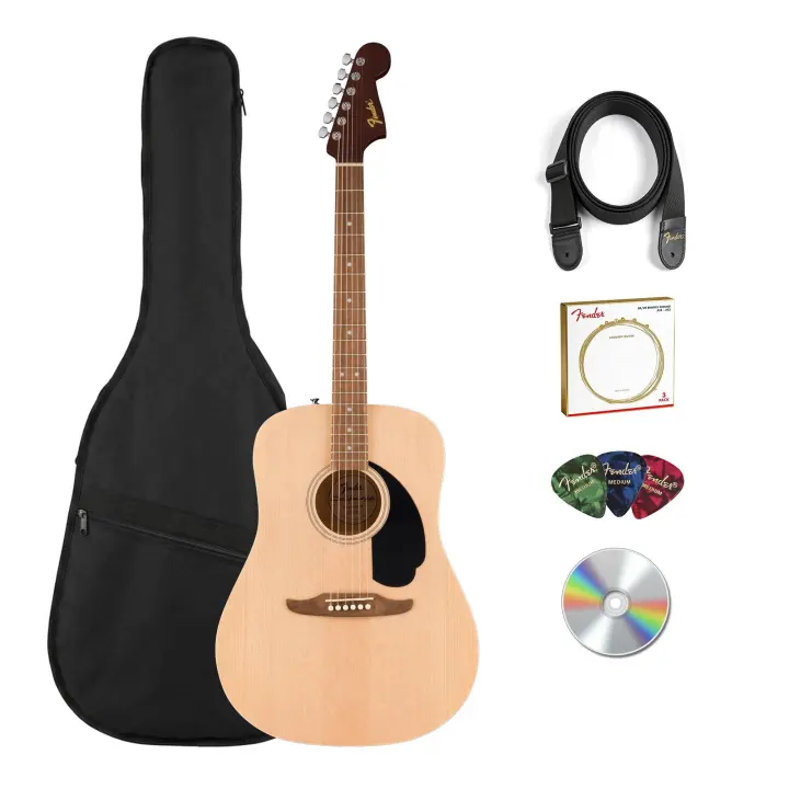 Fender California Redondo Dreadnought Acoustic Guitar — Natural Bundle