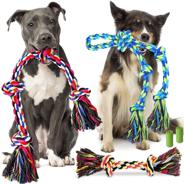 Forfon Heavy-Duty Dog Rope Toy Set — Tough Chew Toys for Large Dogs