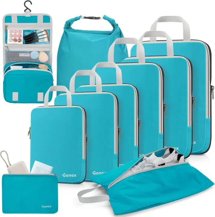 Gonex 10-Piece Travel Compression Packing Cube Set