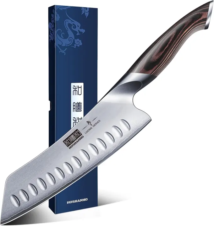 HOSHANHO 7-Inch Japanese Santoku Chef Knife — High-Carbon Stainless