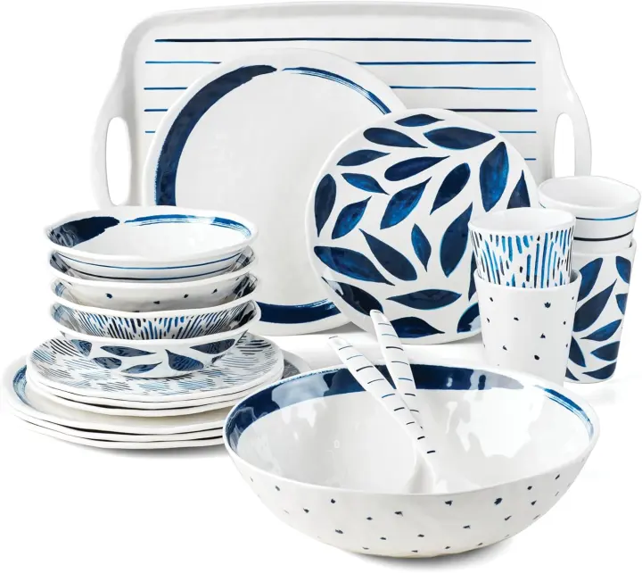 Lenox Blue Bay 20-Piece Melamine Dinnerware Set for 4