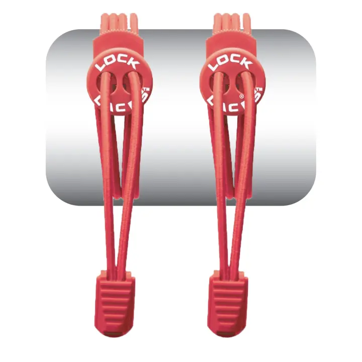 Lock Laces No-Tie Elastic Shoelaces — Red, 48-inch