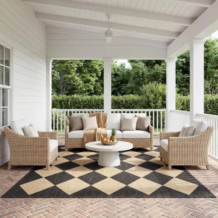 nuLOOM Sabina Dark Grey Trellis Indoor/Outdoor Area Rug — 8' x 10'