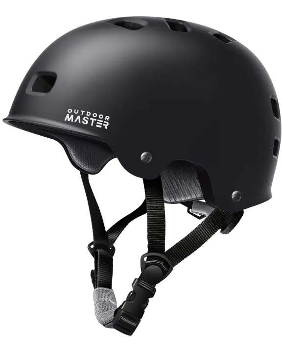 OutdoorMaster Multi‑Sport Skate & Bike Helmet — L (Black)