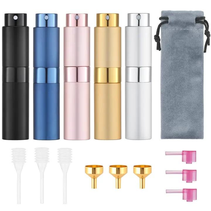 Refillable 8ml Travel Perfume Atomizers — 5-Pack Mini Sprayers