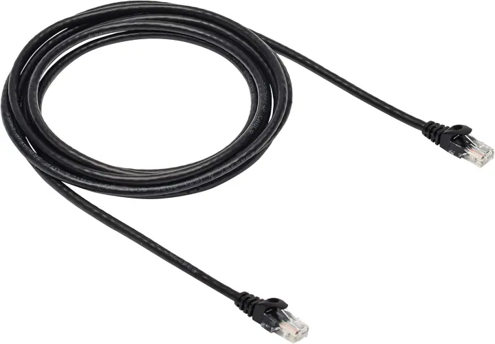 RJ45 Cat6 Ethernet Patch Cable — 10 ft, 10Gbps, Snagless, Black