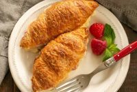 Gourmet Croissant French Toast with Fresh Raspberries