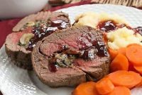 Exquisite Gorgonzola Mushroom Stuffed Beef Tenderloin