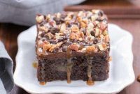 Decadent Turtle Poke Cake