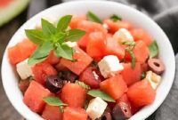 Watermelon Feta Basil Bliss with Balsamic Drizzle