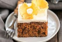 Classic Carrot Cake Crowned with Pineapple Blossoms