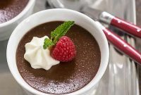 Silky Dark Chocolate Pots de Crème with Fluffy White Chocolate Cloud