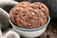 Fudgy Dark Chocolate Pudding Cookies