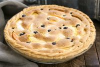 Velvety Peach Blueberry Custard Pie