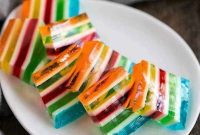 Stacked Rainbow Gelatin Tower