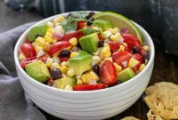 Fiesta Black Bean Corn Avocado Dip