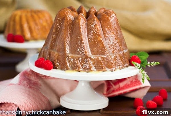 White Chocolate Bundt Cake on a Plate