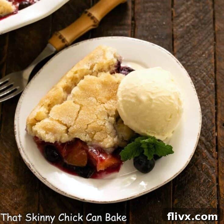 Delicious Peach Blueberry Cobbler Recipe, perfect for summer.
