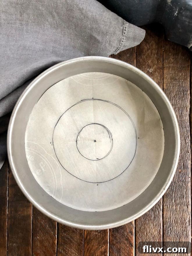 A printed template showcasing concentric circles for shaping the rings to make Candy Corn Rice Krispie Treats in a round pan.