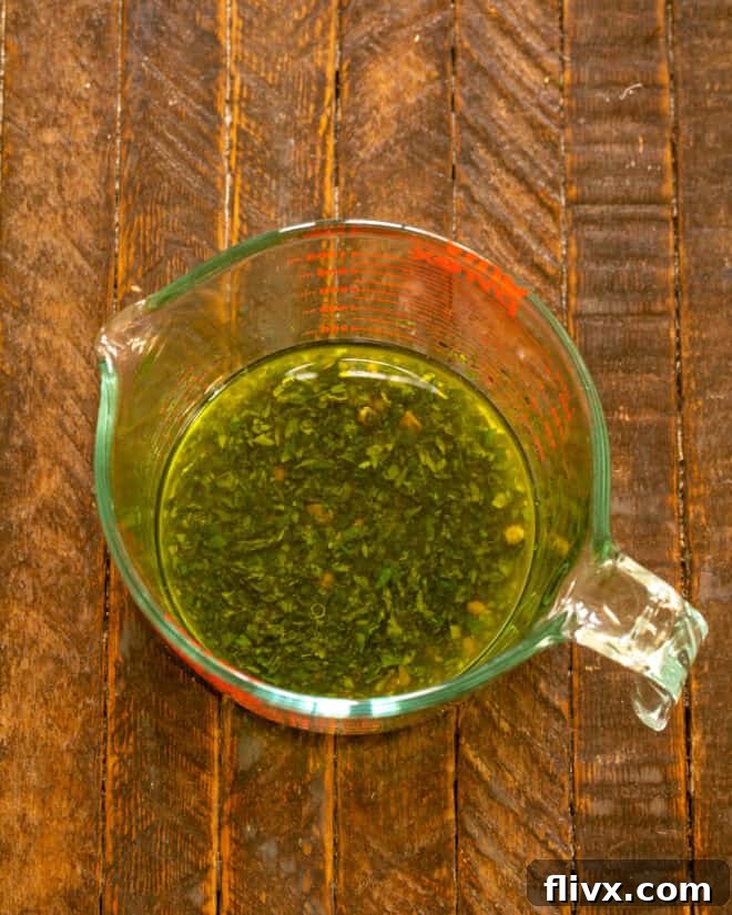 Marinade with parsley added.