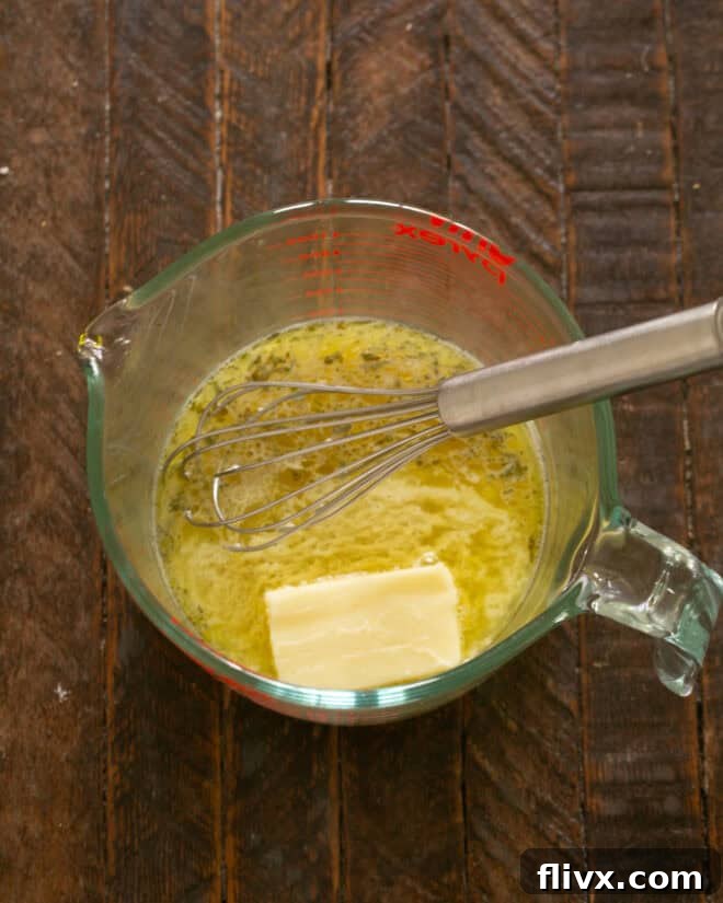 Warm marinade with butter added.