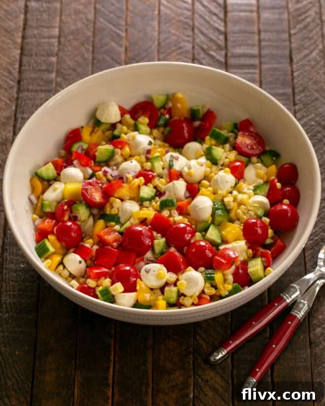 Step 3: Combining all the chopped salad ingredients in a large mixing bowl.
