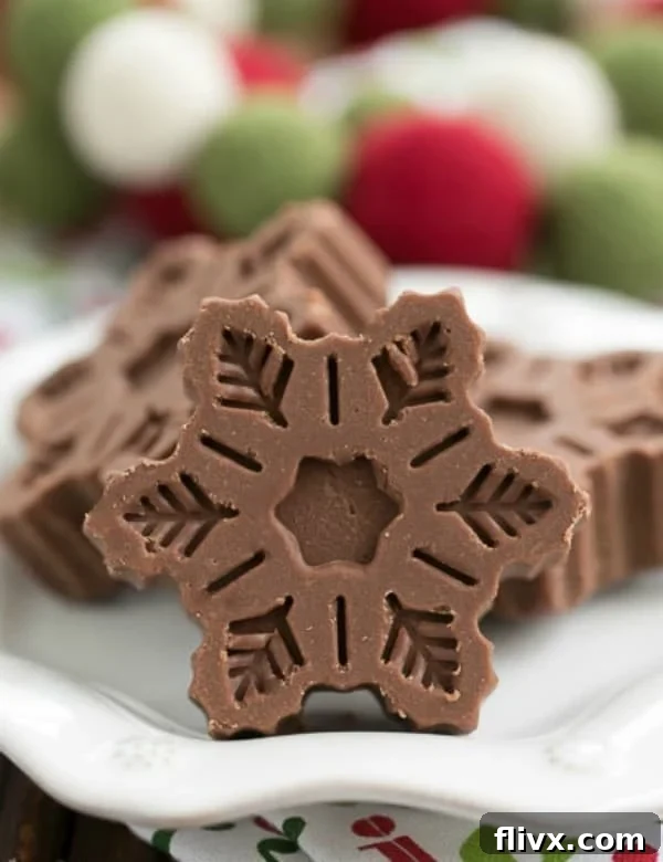 Festive Fudge Snowflakes | No fail fudge recipe in a fun holiday shape!