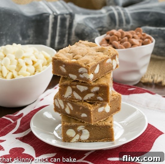 Butterscotch Blondies with White Chocolate Chips