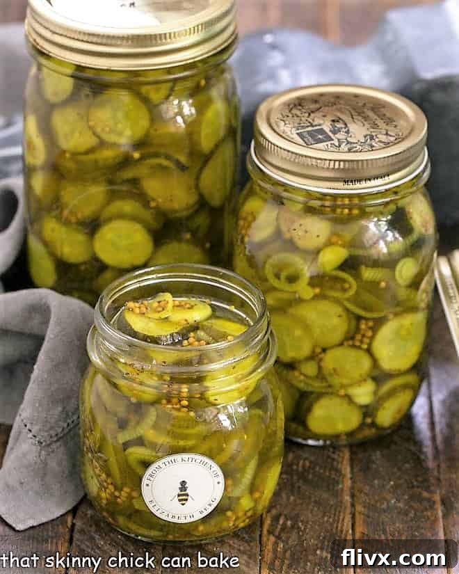 3 jars of Easy Bread and Butter Pickles Recipe.