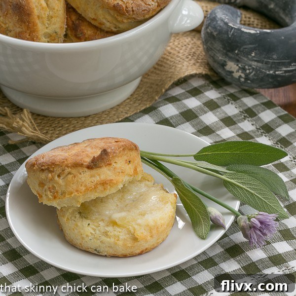 Herbed Buttermilk Biscuits, fresh out of the oven, golden and inviting.