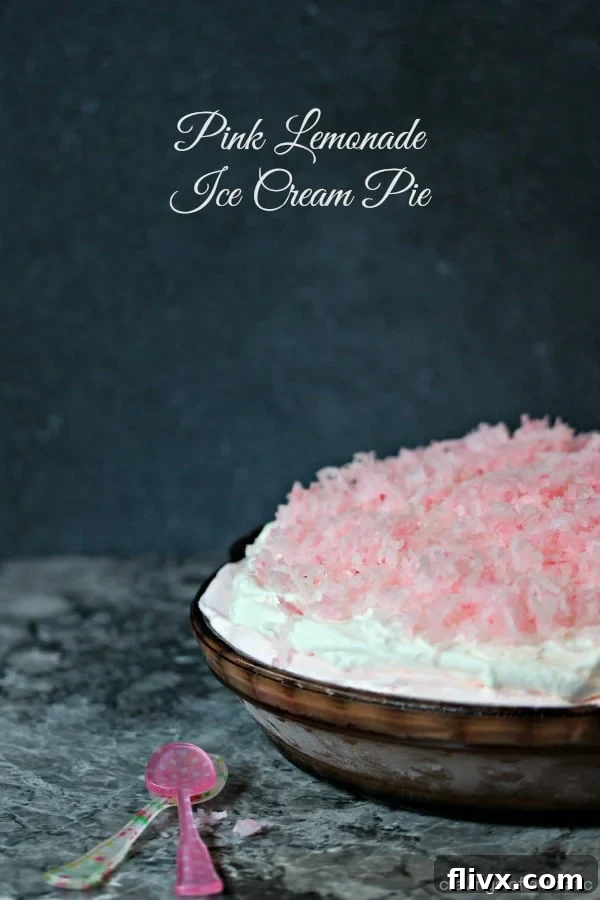 Pink Lemonade Ice Cream Pie slice