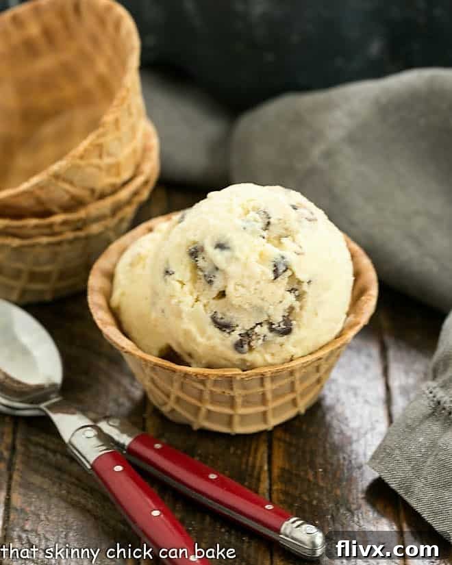 Cookie Dough Ice Cream with chocolate chips