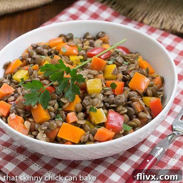 French Lentil Salad | A vibrant and healthy salad featuring French lentils tossed with a lovely vinaigrette.