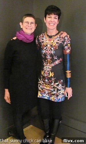 A cherished memory of Dorie Greenspan and Liz Berg together at a food event, highlighting their shared passion for culinary arts.