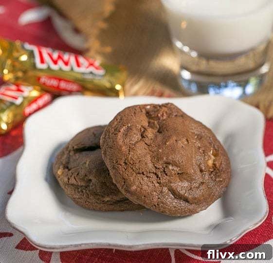Double Chocolate Twix Cookies