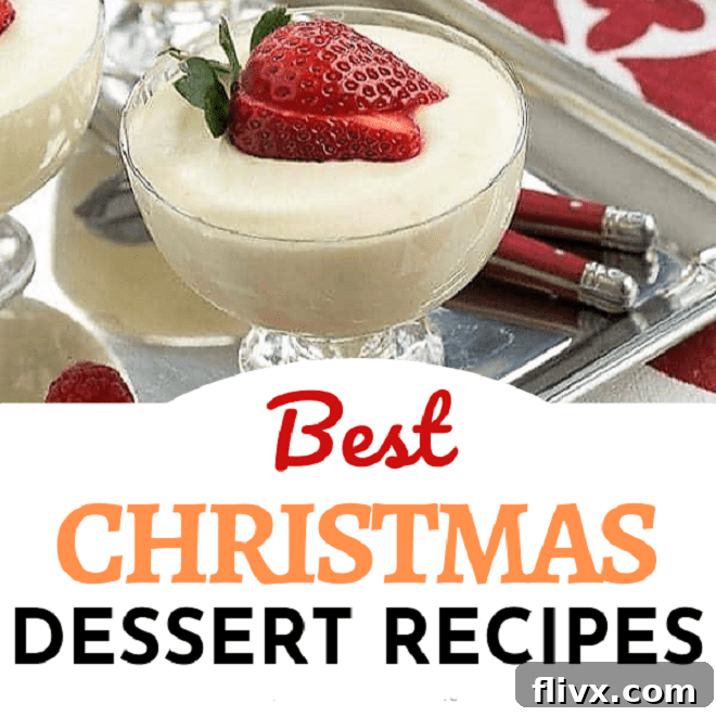 A festive collage of Christmas desserts, including a platter of decorated cookies and a slice of chocolate cake, with text 'Best Christmas Desserts'.