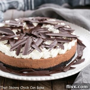 A slice of rich Easy Chocolate Mousse Tart, showcasing its smooth texture and elegant presentation.