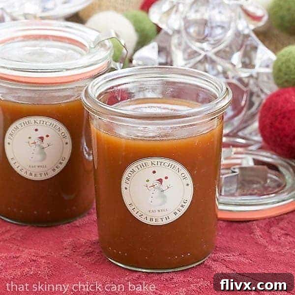 Decadent Microwave Caramel Sauce presented in elegant Weck jars, ready for gifting or enjoying.